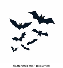Halloween bats flat vector illustration with white background. for wallpaper