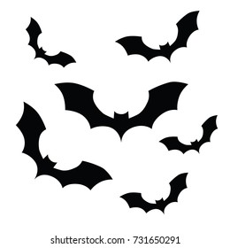 Halloween bats flat vector illustration with white background.