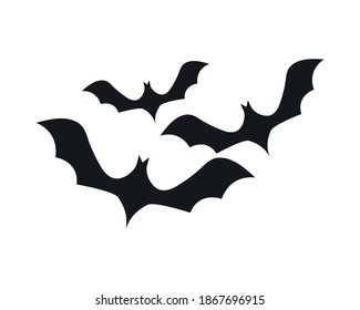 halloween bats flying isolated icons vector illustration design