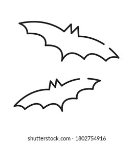 halloween bats flying line style icon vector illustration design