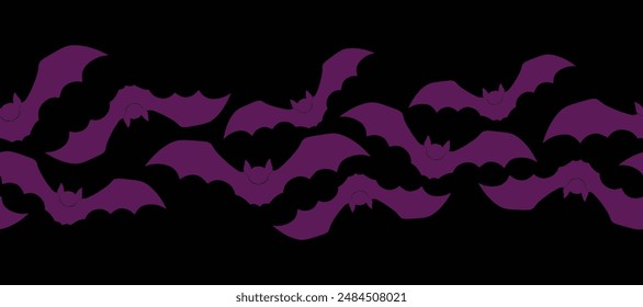 Diseño de patrón sin costuras Horizontal de los murciélagos de Halloween