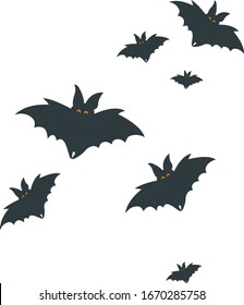 Halloween bats, illustration, vector on white background.