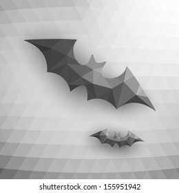 Halloween Bats On Abstract Mosaic Background