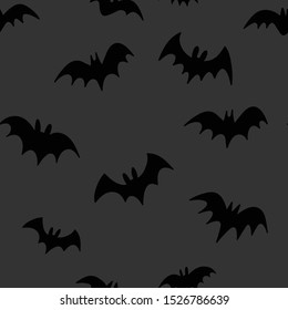 Halloween bats seamless pattern. Texture background of bat vector illustrations.