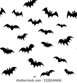 Halloween bats seamless pattern. Texture background of bat vector illustrations.