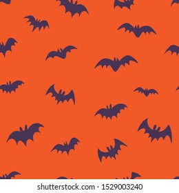 Halloween bats seamless pattern. Texture background of bat vector illustrations.