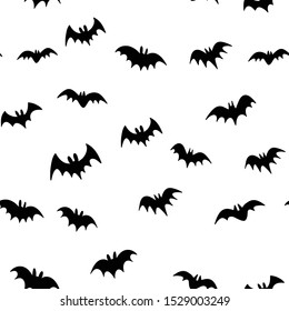 Halloween bats seamless pattern. Texture background of bat vector illustrations.
