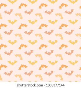 Halloween bats seamless repeated pattern, orange repeated pattern