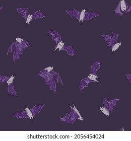 Halloween bats seamless vector pattern