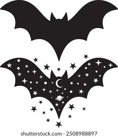 Halloween Bats Silhouette on a white background