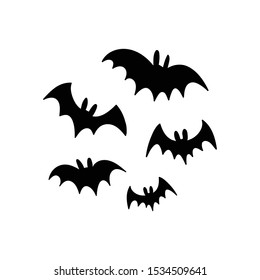 Halloween bats silhouettes. Vector icons.