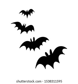 Halloween bats silhouettes. Vector icons.