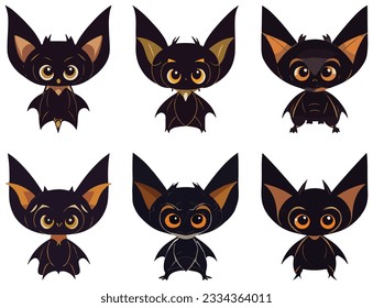 Halloween bats vector pack. Ideal for creating scrapbooks, greeting cards, party invitations, posters, tags, and sticker kits. Isolated in EPS 10