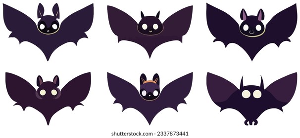 Halloween bats vector pack. Ideal for creating scrapbooks, greeting cards, party invitations, posters, tags, and sticker kits.