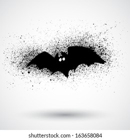 Halloween bat-shape labels with grunge elements