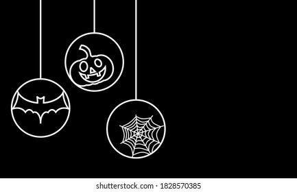 halloween baubles, vector background or greetings card