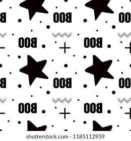 Halloween beauty star vintage seamless pattern. vector illustration for fashion textile print and wrapping with festive design.