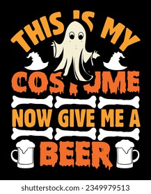 diseño de camiseta vectorial de cerveza de halloween