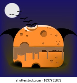 halloween berger fondo vector ilustración alimento