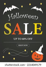 Halloween big sale poster flyer or social media post template design