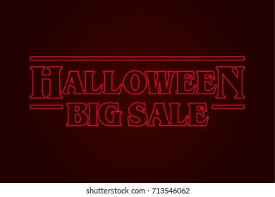 Halloween Big Sale text logo, eighties design. Editable vector design.