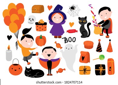
halloween big set on the white background