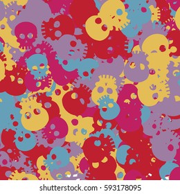 Halloween big skull Confetti pattern