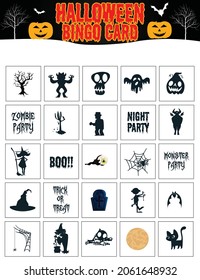 Halloween Bingo Card game design