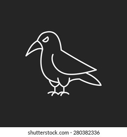 halloween bird line icon