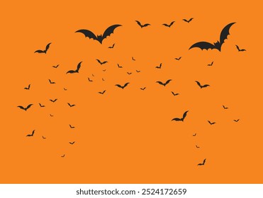 Pássaros de Halloween em laranja, fundo amarelo HD papel de parede design. Ilustração vetorial EPS 10.