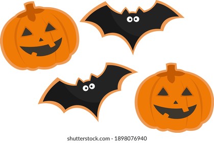 Halloween biscuit, illustration, vector on a white background.