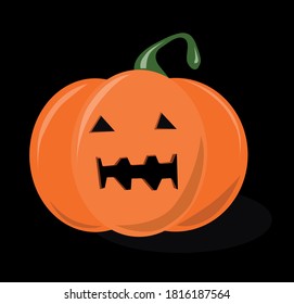 Halloween jack-o’-lantern, black background, large