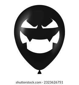 Halloween black balloon illustration with scary and funny face