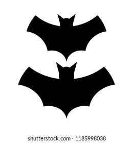 Halloween black bat icon set. Bats Silhouettes. Halloween symbol.