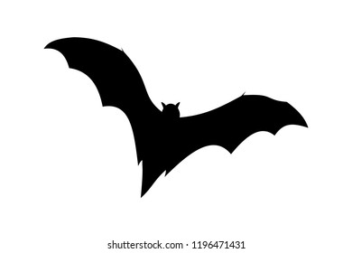 Halloween black bat icon silhouette vector design on white background