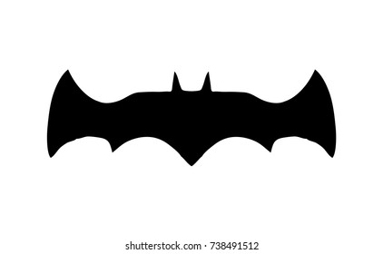 Halloween black bat illustration on a white background. Vector art.
