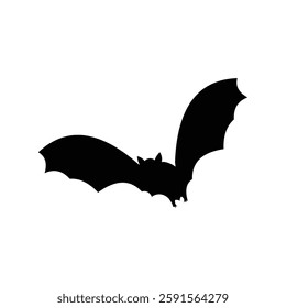 Halloween black bat silhouette design isolated on a white background