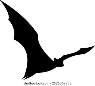 Silueta de murciélago negro de Halloween volando. Ilustración Dibujada A Mano De Vector Aislada Sobre Fondo Transparente