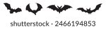 Halloween black bat silhouettes set  isolated on white background. Black Bat vector Illustration. Black Bat art work.