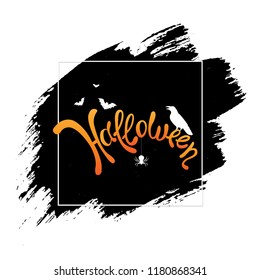 Halloween Black Blot Poster With Gradient Mesh, Vector Illustration
