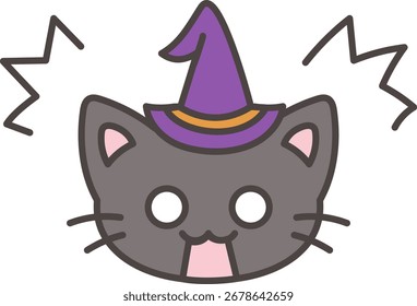 Halloween Black Cat Cartoon Vector