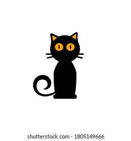 Halloween black cat icon vector