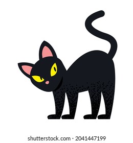 halloween black cat mascot icon