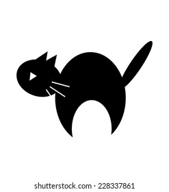Halloween black cat silhouette