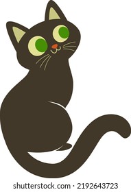 Halloween black cat silhouette for design