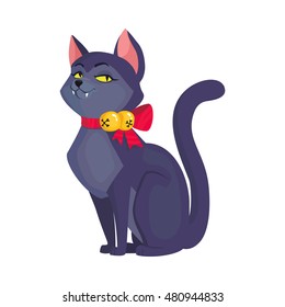 halloween black cat vector