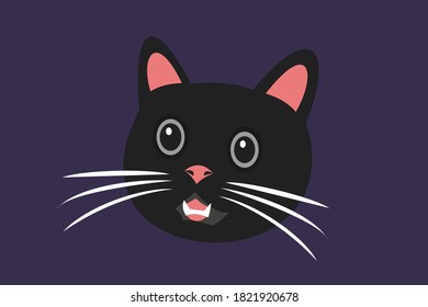 Ilustración del vector de gato negro de Halloween
