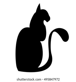 Halloween black cat vector Illustration isolated on white background