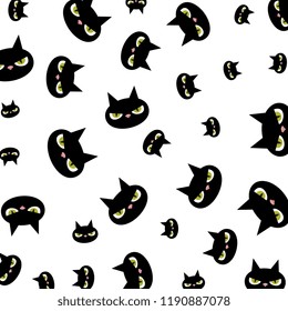 halloween black cats characters pattern