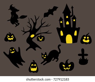 halloween black figures